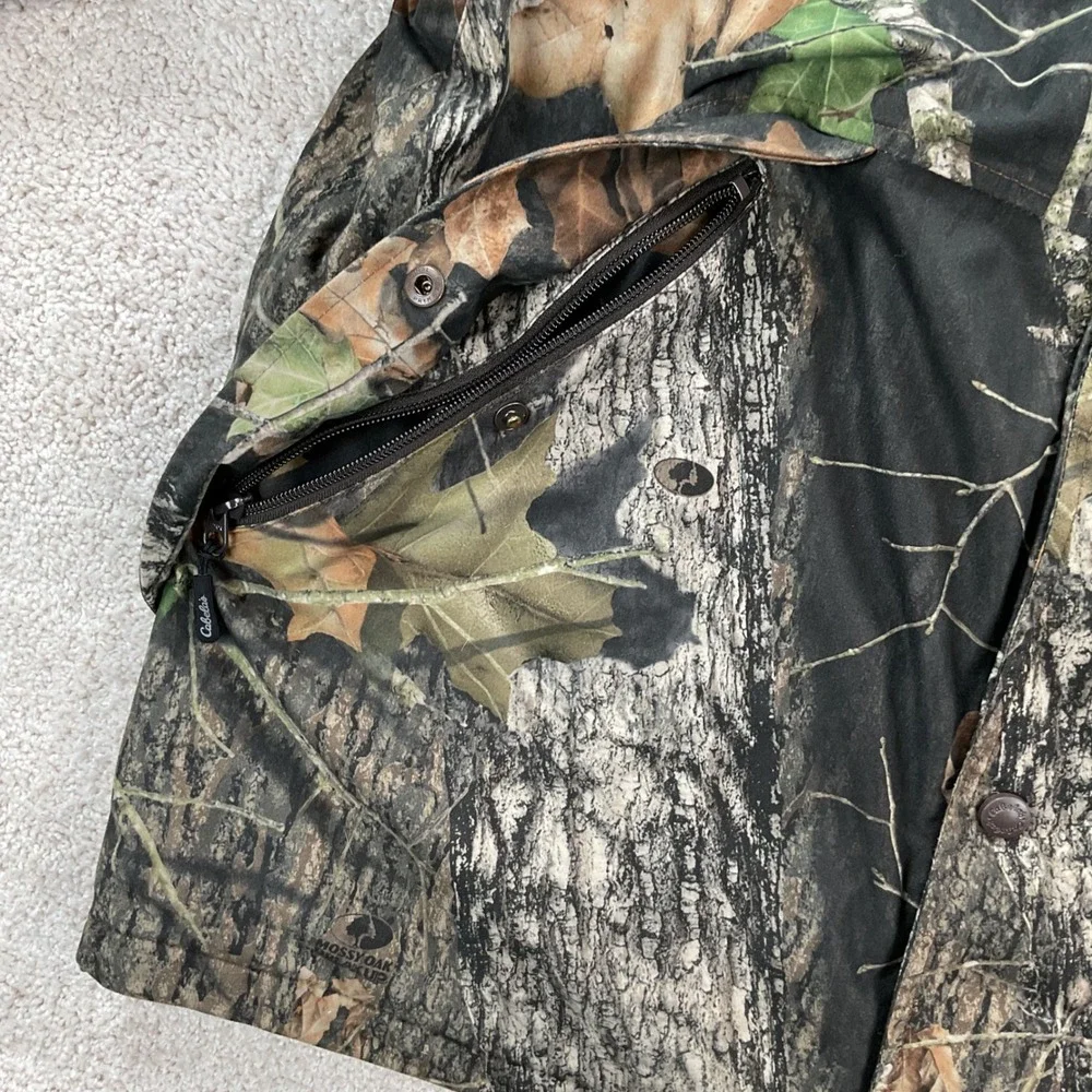 Cabelas Dry-Plus ScentLok Mossy Oak Camo Hunting Jacket Mens XL Regular Hooded